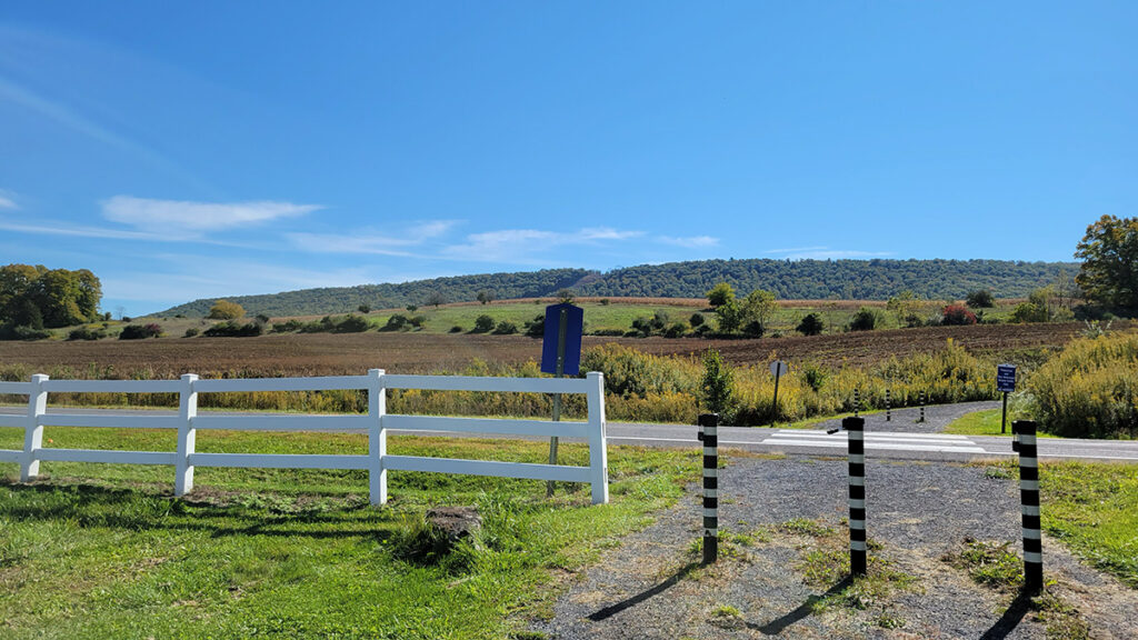 A view of the Musser Gap road crossing.